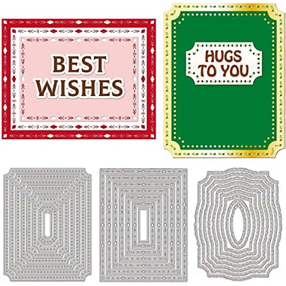 3 Style Rectangle Frame Cutting Dies Frame Background Carbon Steel Die Cuts for DIY Crafting Embossing Stencil Template