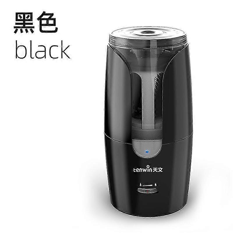 Electric Pencil Sharpener, Auto-stop And Rechargeable Large Pencil Sharpener For 6-12mm Pencils, Portable In School Classroom, Black A