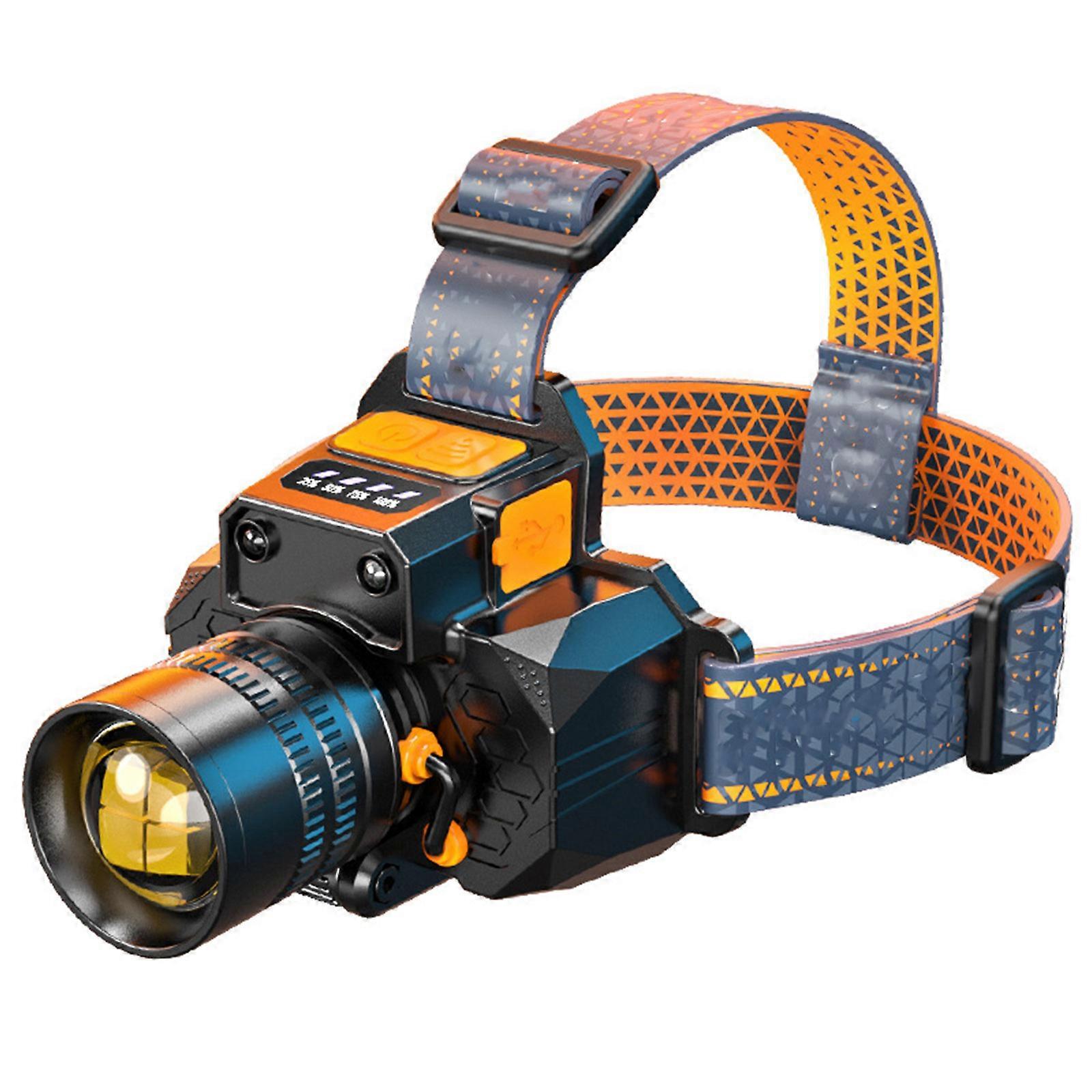 Head mounted Induction Zoomable Super Bright Flashlight Rechargeable Headlamp