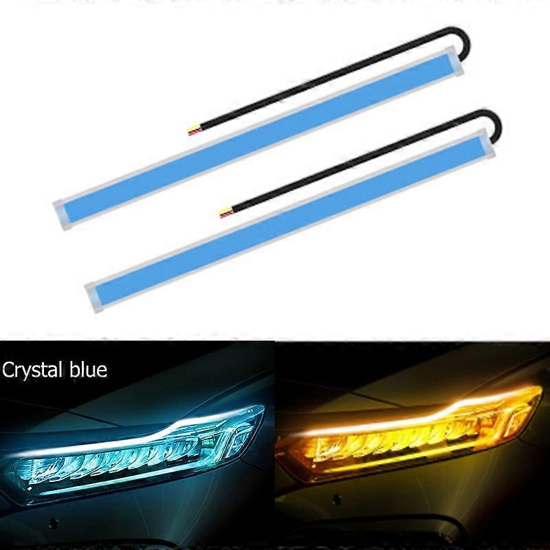 2x 2021 Newest Start-Scan LED DRL Daytime Running car lights Auto Flowing Turn Signal Guide Thin Strip Lamp Styling Accessories