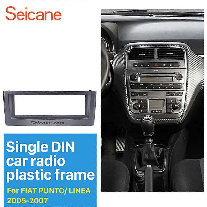 Seicane 1 Din Dash Bezel Kit Trim Kit for 2005 2006 2007 FIAT PUNTO LINEA Stereo Install Dash Kit DVD Frame CD Trim Fitting Kit