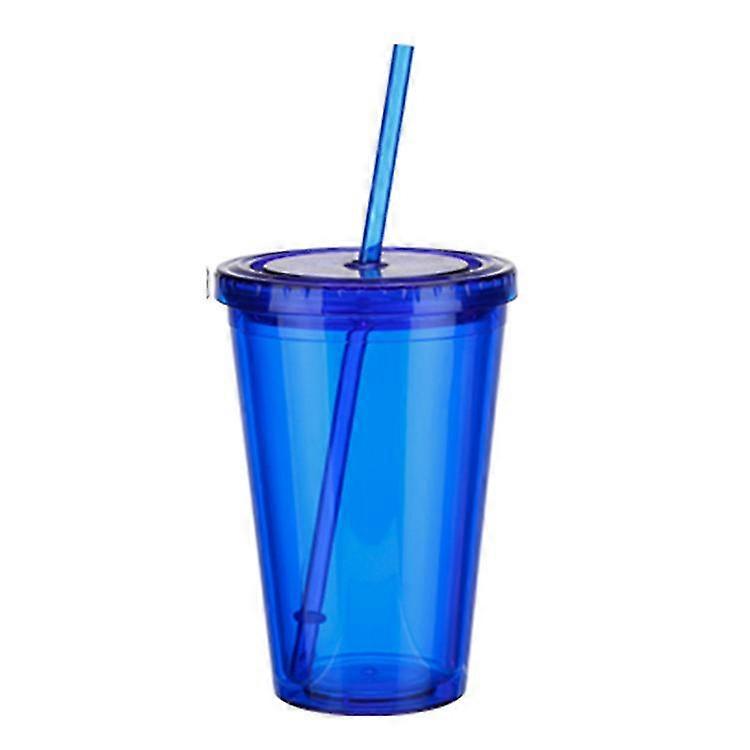 Gobelet à double paroi avec paille, gobelets en plastique, gobelets à café glacé réutilisables, gobelets transparents