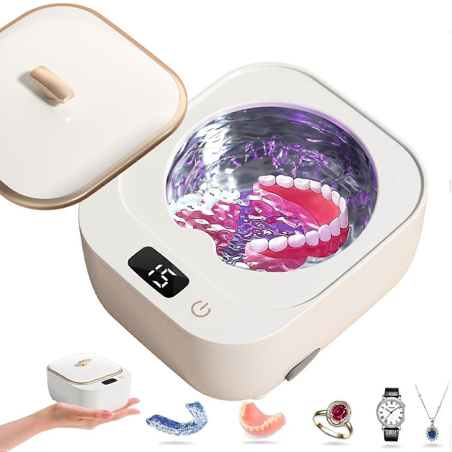 2024 Ny ultralydbeholderrenser for holdere,Sonic Cleaner Machine With Light For Rerainers,48kHz Rask rengjøring for holdere,250ml Ultrasoni