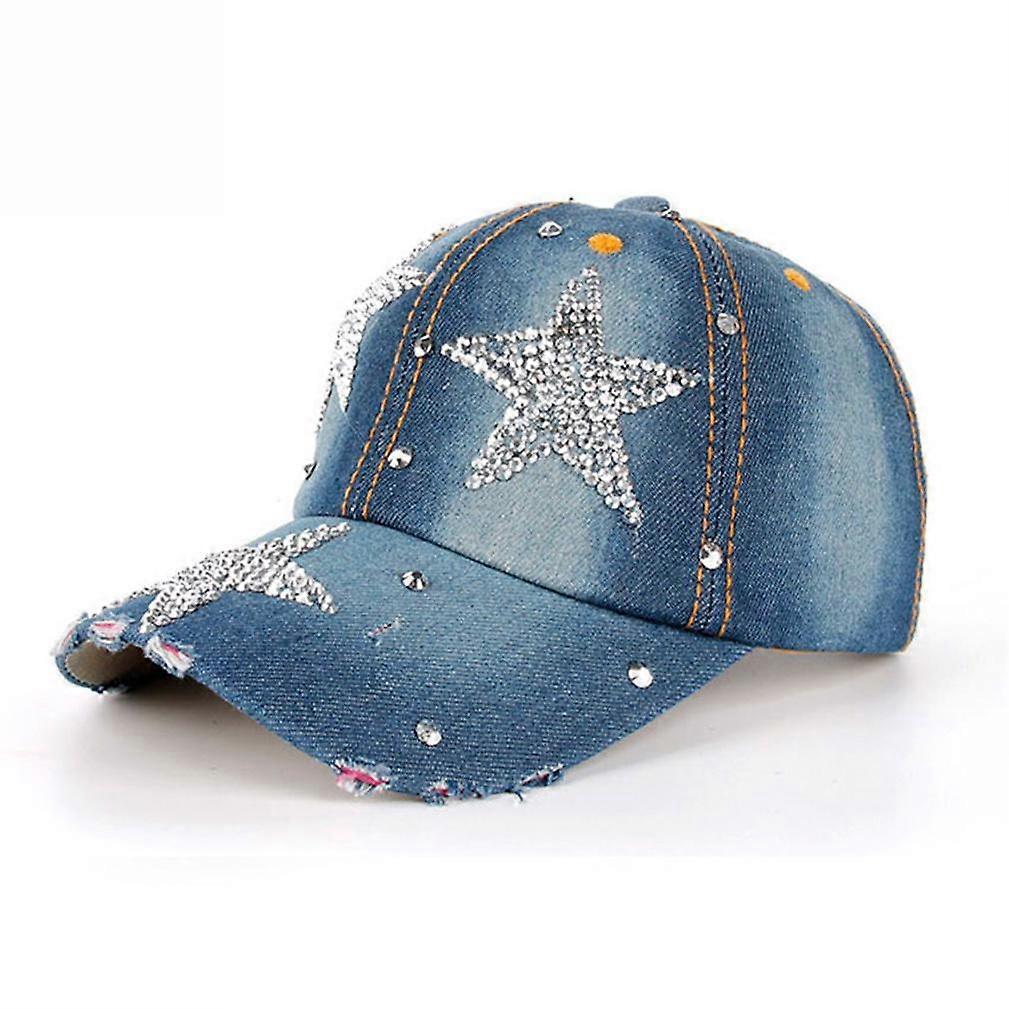 Star Spot Denim Baseball Cap Snapback Hat Gorra