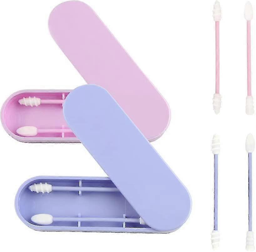 Reusable Double-Headed Silicone Cotton Swab Stick for Makeup Application - 2 Pieces