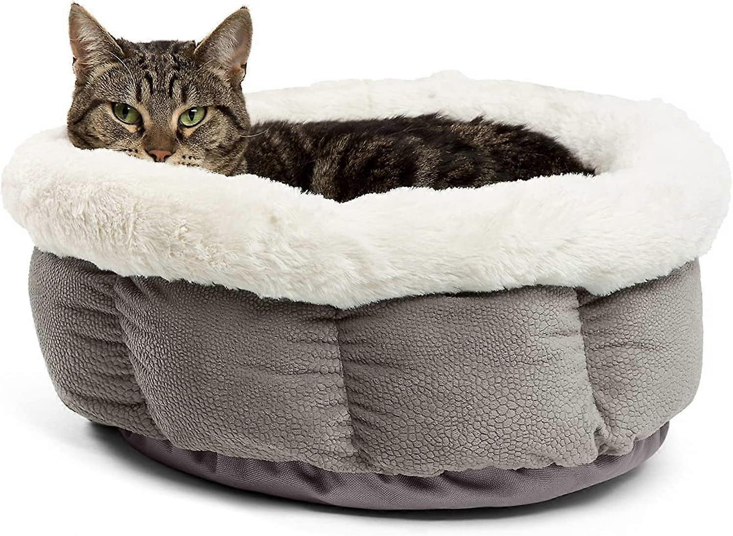 Comfort Microfiber Dog and Cat Bed, Standard Gray
