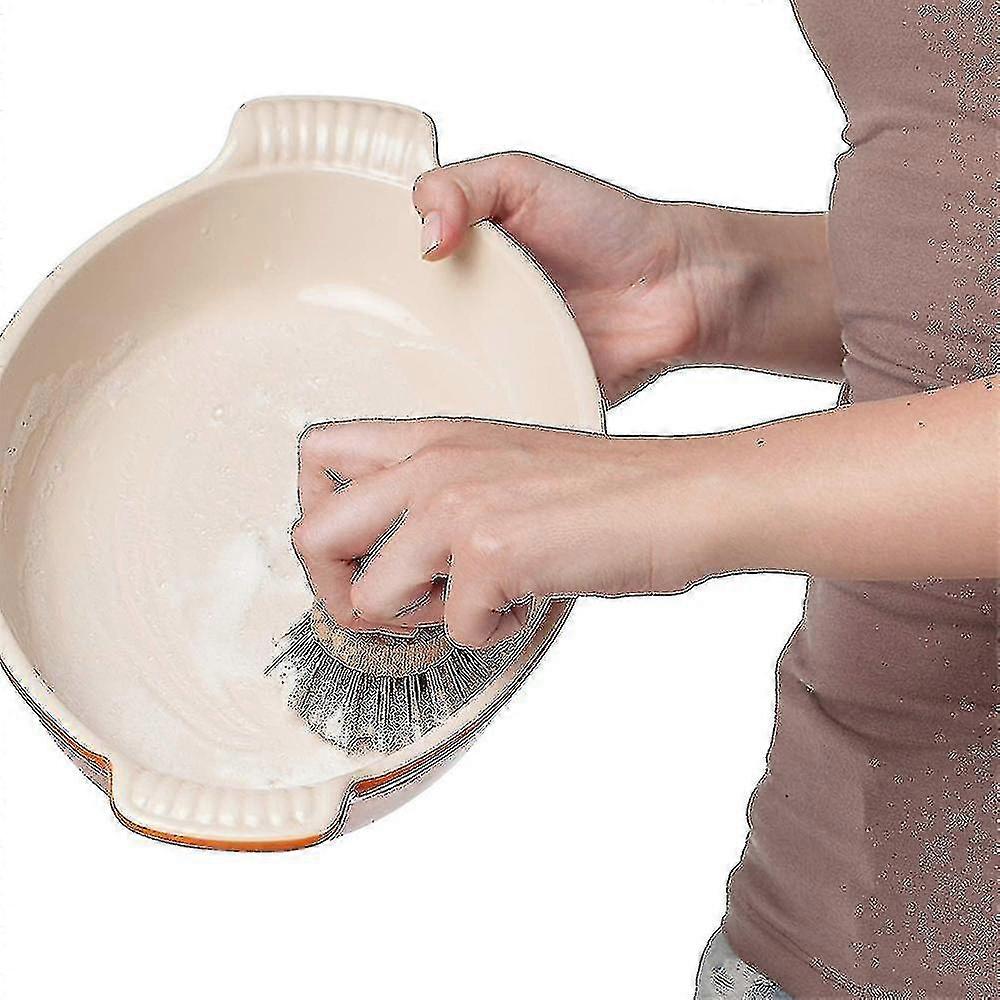 Natural Fiber Bristle Pot Brush, Comcompatible Withtable Beechwood Handle