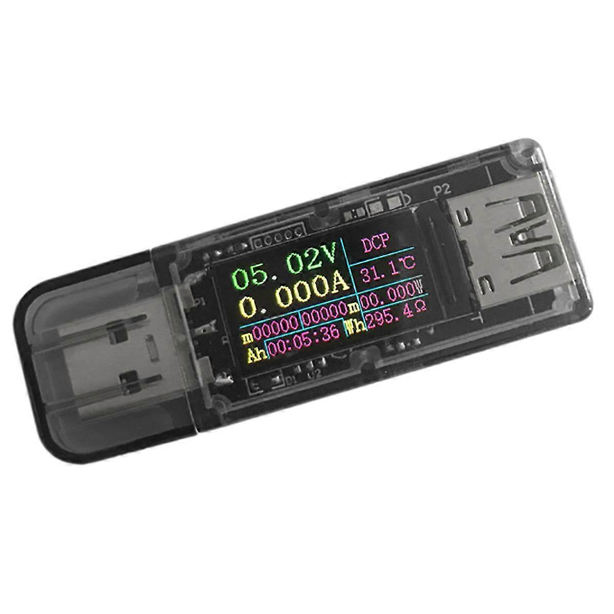 -UT 5A USB Color Screen Tester 0.96-Inch IPS Voltmeter Power Capacity Fast Charging Protocol QC2.0/