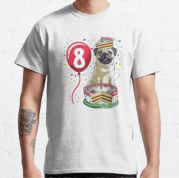 Mopsz születésnapi torta lufi 8 klasszikus póló-RK29021