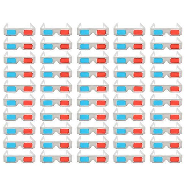 50pcs moda filmes óculos 3d de papelão óculos universal anaglyph 3d óculos