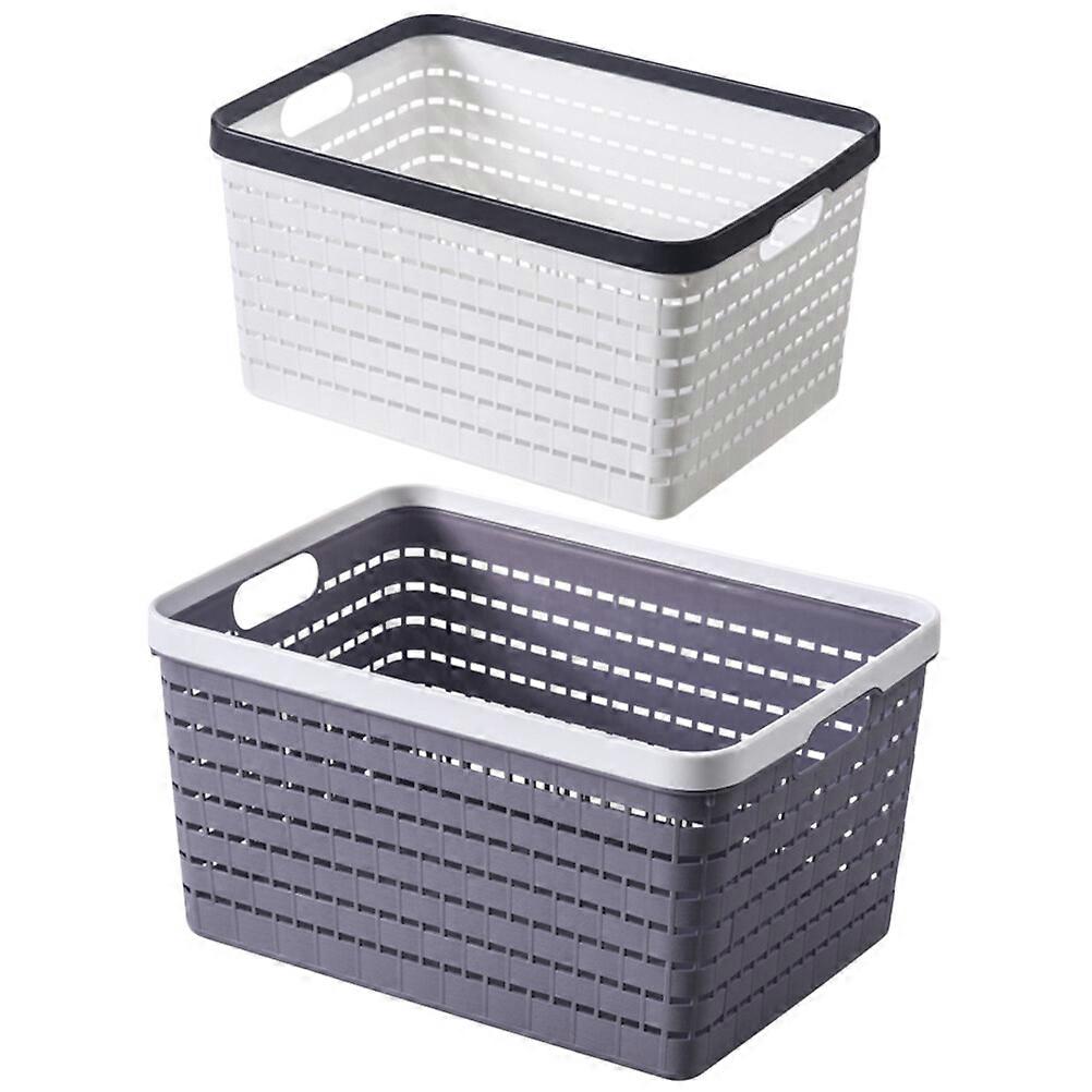 2 pcs Plastic Storage Basket Bathroom Basket Organizer Kitchen Plastic Basket