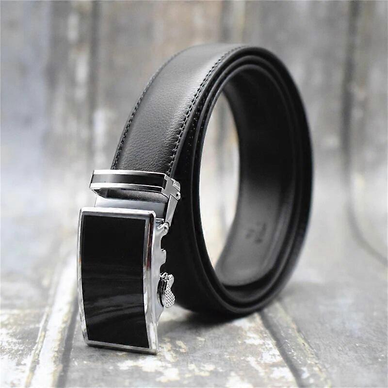 Automatic Buckle Belt for Men Blue/white/black/red 3.5cm Width Male Strap Large Size 100-130CM Cow Leather Designer Belt
