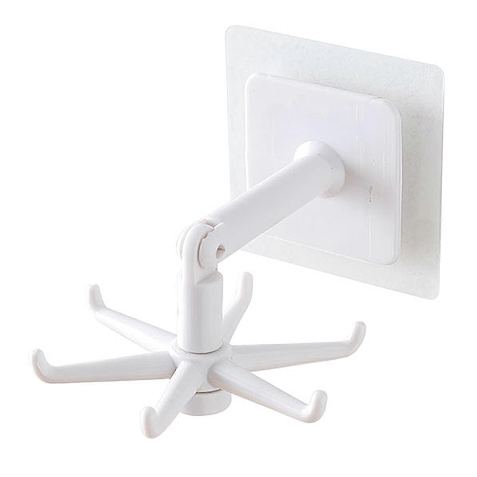 Cea mai bună ofertă Reducere 40% Cârlig de bucătărie rotativ pliabil 360 de grade rotable autoadezive Atârnă suport de perete 100% nou