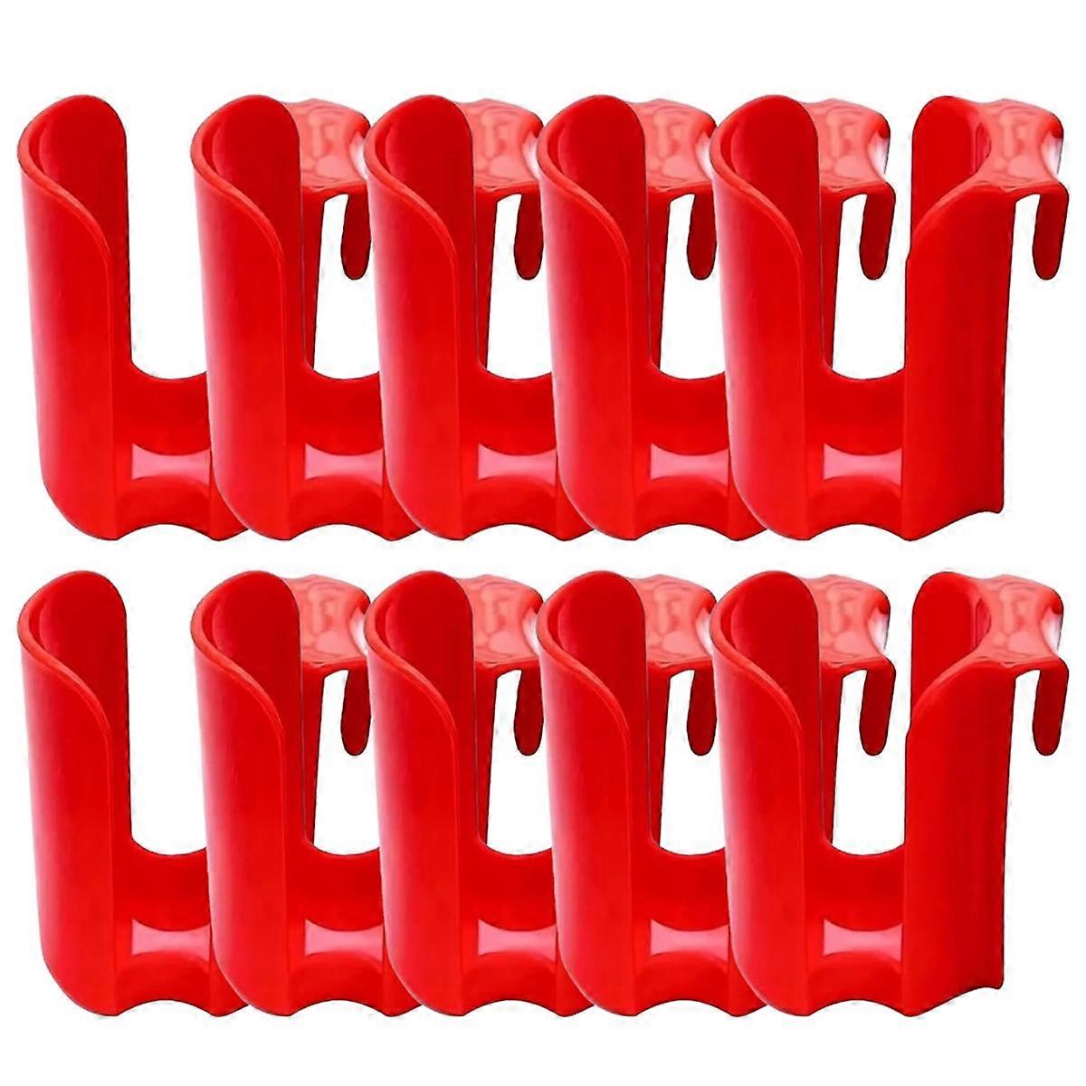 10PCS Cookie Holder Mug Red Cookie Rack Reusable Plastic Cup Side Cookie Organizer Hanging Cookie Storage