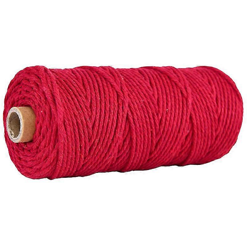 3mm 100m Cabo de Macrame, 4 fios Corda de Algodão Natural Corda de Algodão (bege ) (d-583-a)