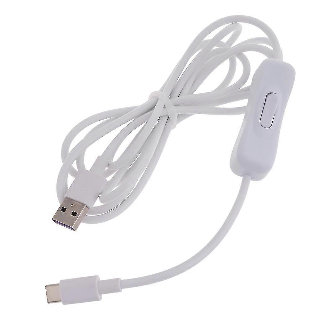 High-speed White Type-c Usb Cable With On/off Switch For Phones And Tablets [XH]
