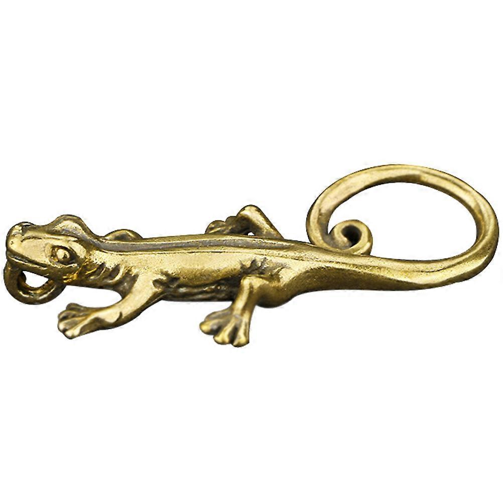 1Pc Retro Brass Gecko Ornament Creative Tea Tray Ornament Teaboard Adornment