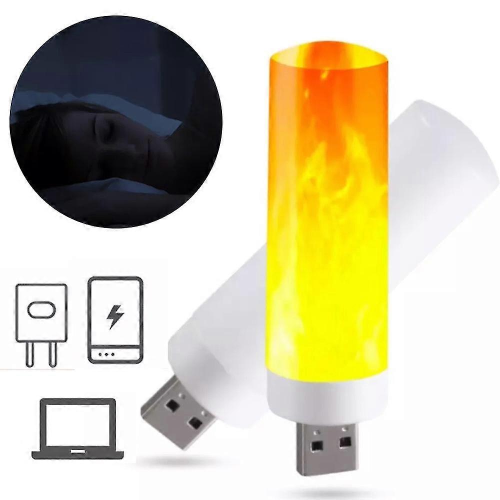 Portable Usb Mini Led Flame Flashing Candle Simulation Flickering Lights Night Light