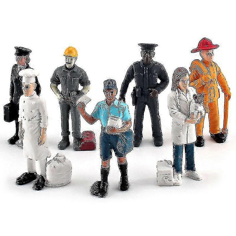 7pcs Simulation Action Figures Profession Model Doll Toys