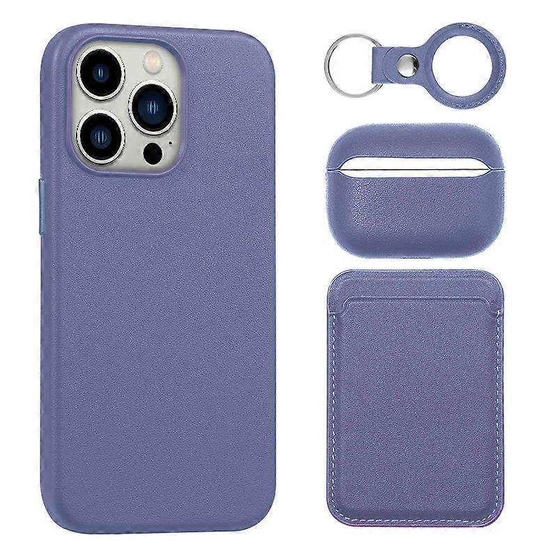 4Pcs Suitable For Iphone14 Mobile Phone Shell Leather Case Apple Headphone Protective Sleeve Card Case