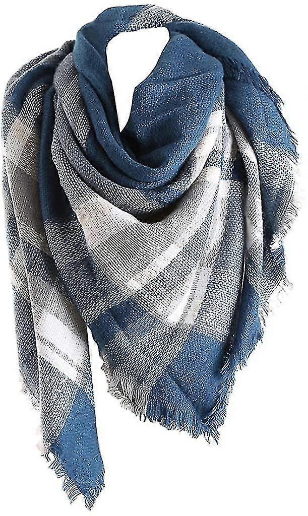 Ladies Warm Soft Knitted Scarf Checked  Scarf