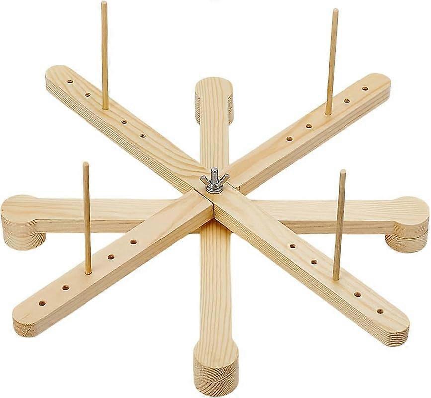 Amish Style Yarn Swift Winder Portable Wooden Yarn Swift Desktop Standing Needlecraft Yarn Finishing Tool with Flat Cross Base for Wool Yarn and Embro