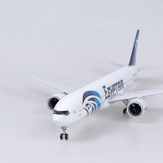 1:157 Scale 47CM Model Egypt Airline Boeing B777 Diecast Resin Airplane Airbus With Light And Wheel Toy Plane Collection Display