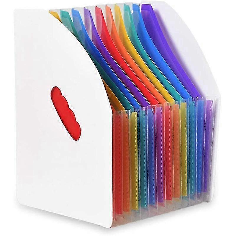 Expanding File Holder Folder Standing A4 Vertical File Organizer Magazine Basket Desktop 13 Pockets