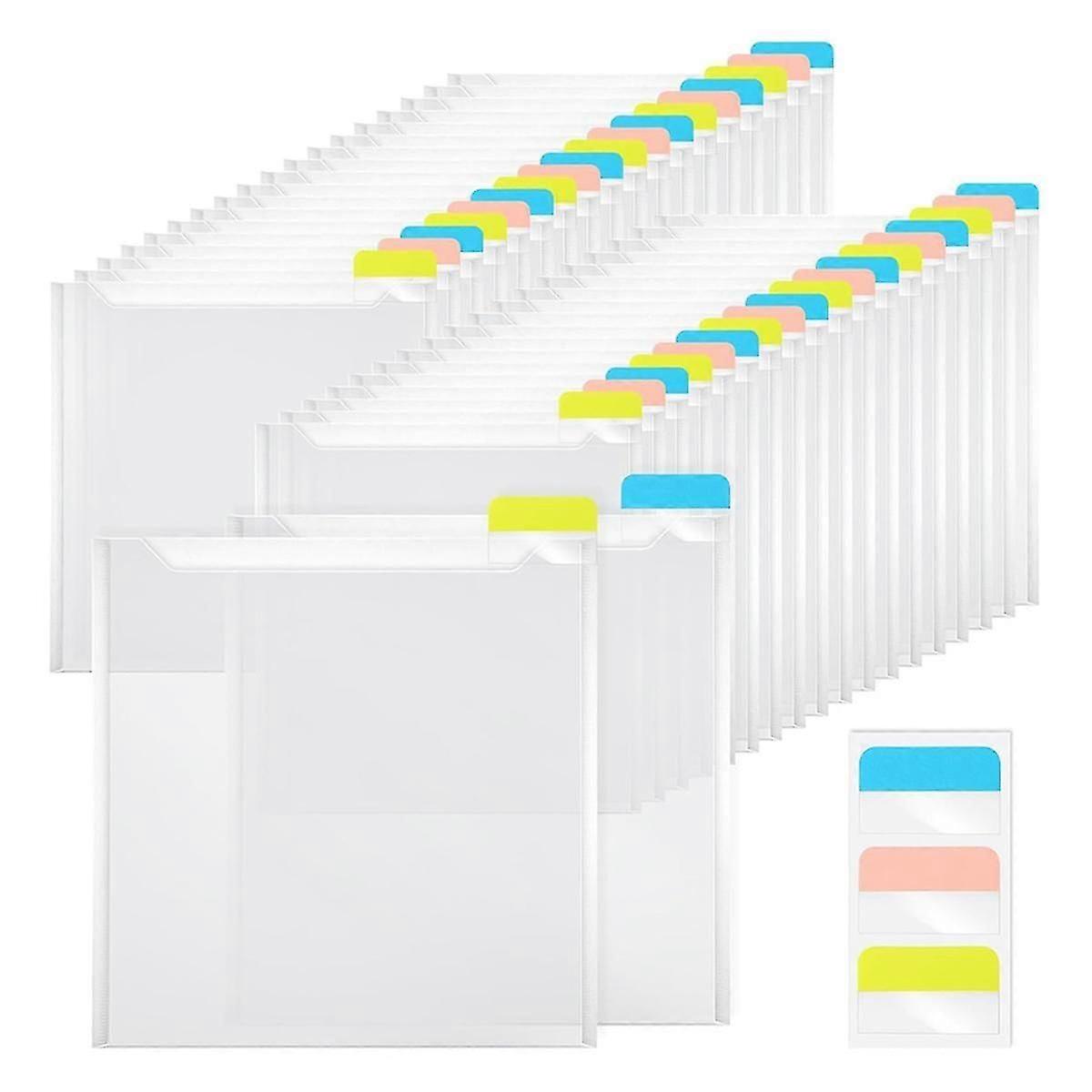 36 Pcs 12x12 Scrapbook Paper Storage Organizer With 90 Pcs Sticky Index Tabs For Holds Scrapbook Paper Cardstock Vinyl