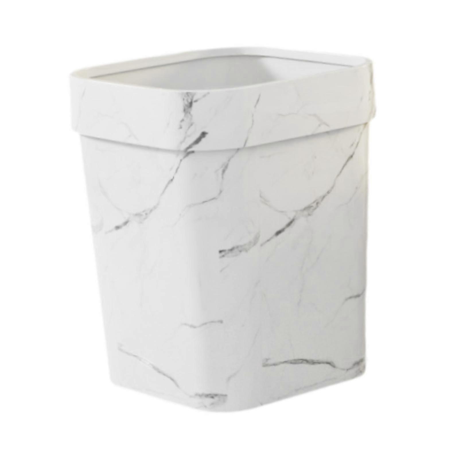 Trash Can Room Aesthetic Wastebasket Garbage Can for Farmhouse Dorm Restroom L white