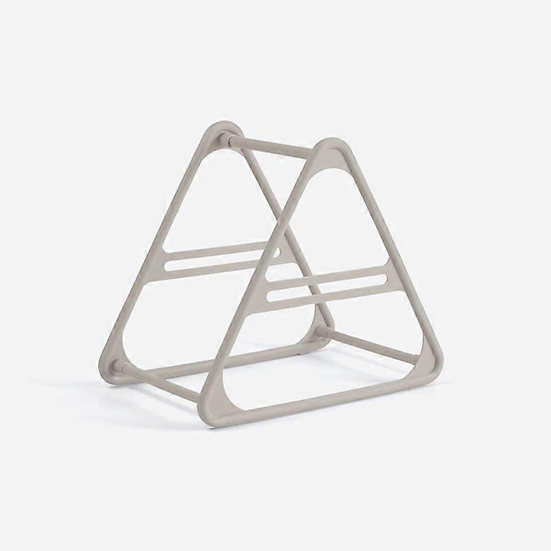 Hanger Storage Rack PP Triangular Rounded Design Shelf Multifunctional Organizer Gray
