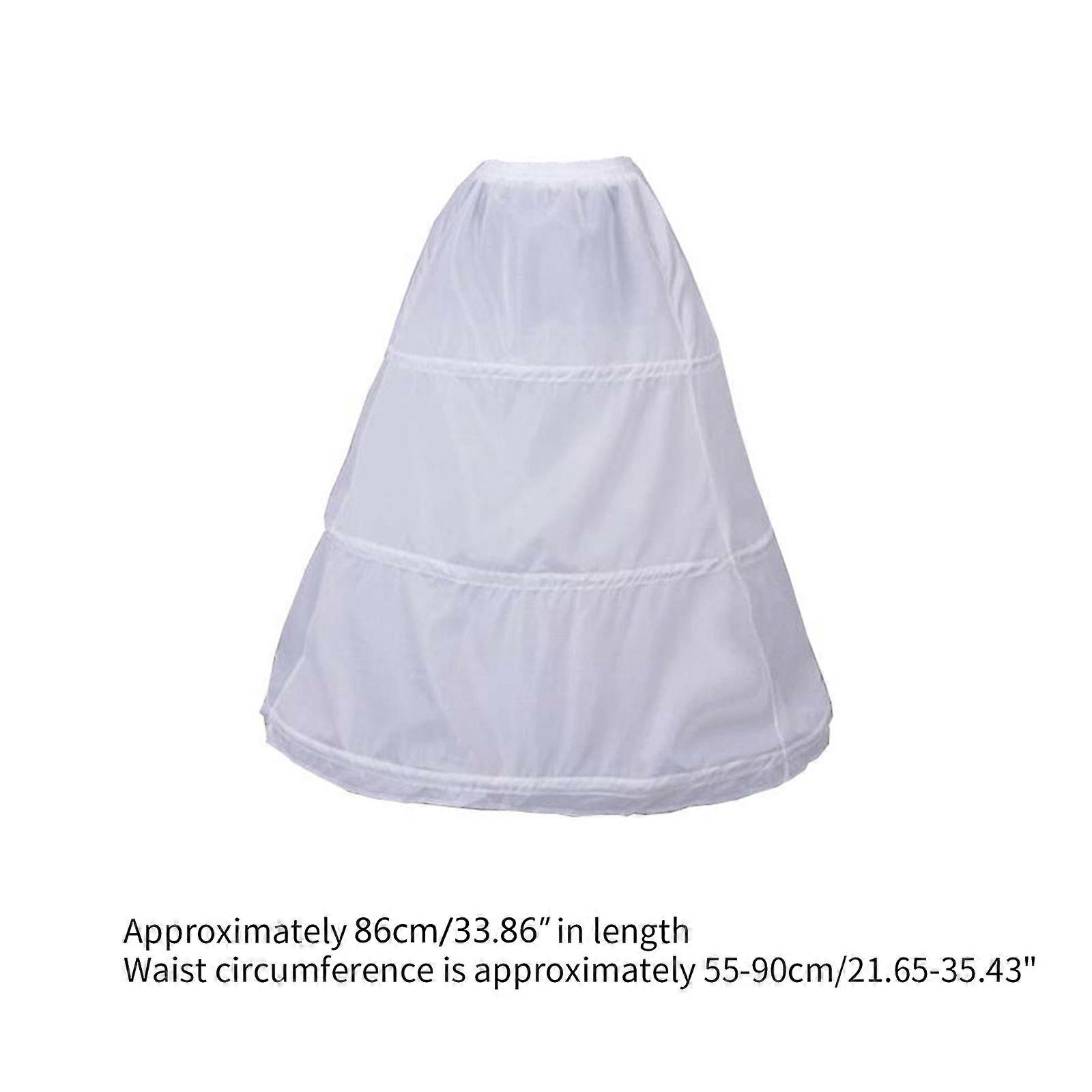 3 Argolas Cintura Elástica Sem Fio Pettiskirt Vestido de Noiva Forro de Saia Wome Branco