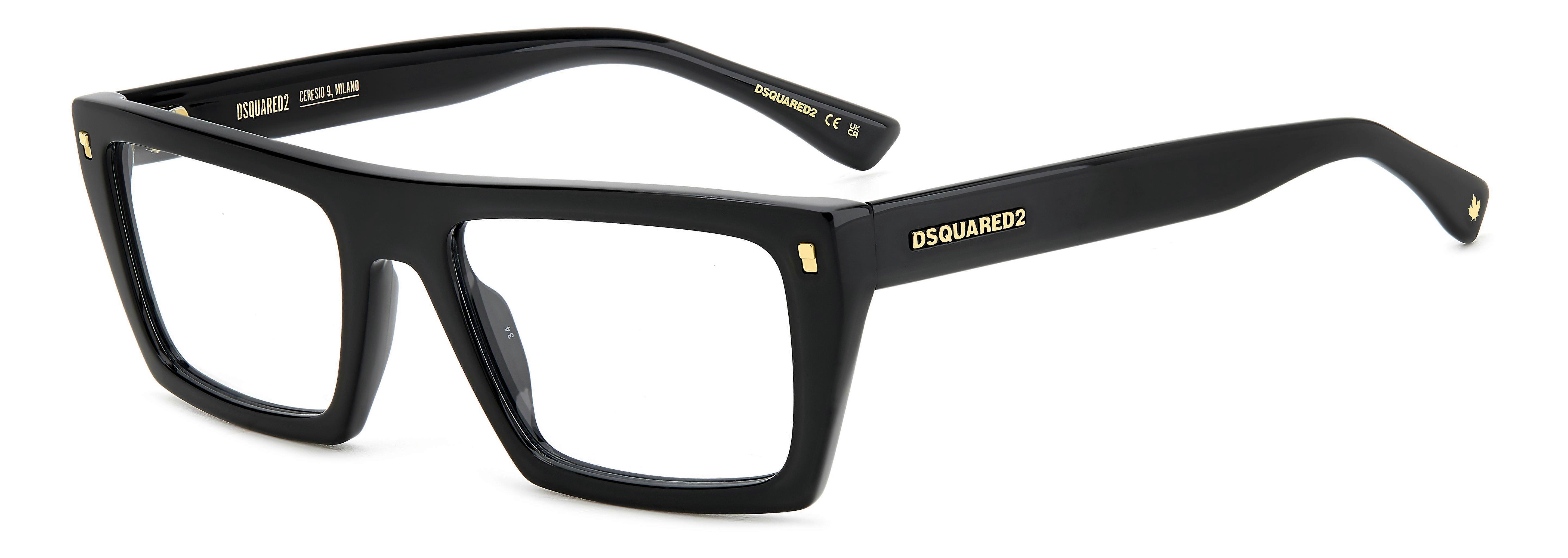 Eyewear Frames DSQUARED2 D2 0130 807 BLACK 54/19/145 MAN