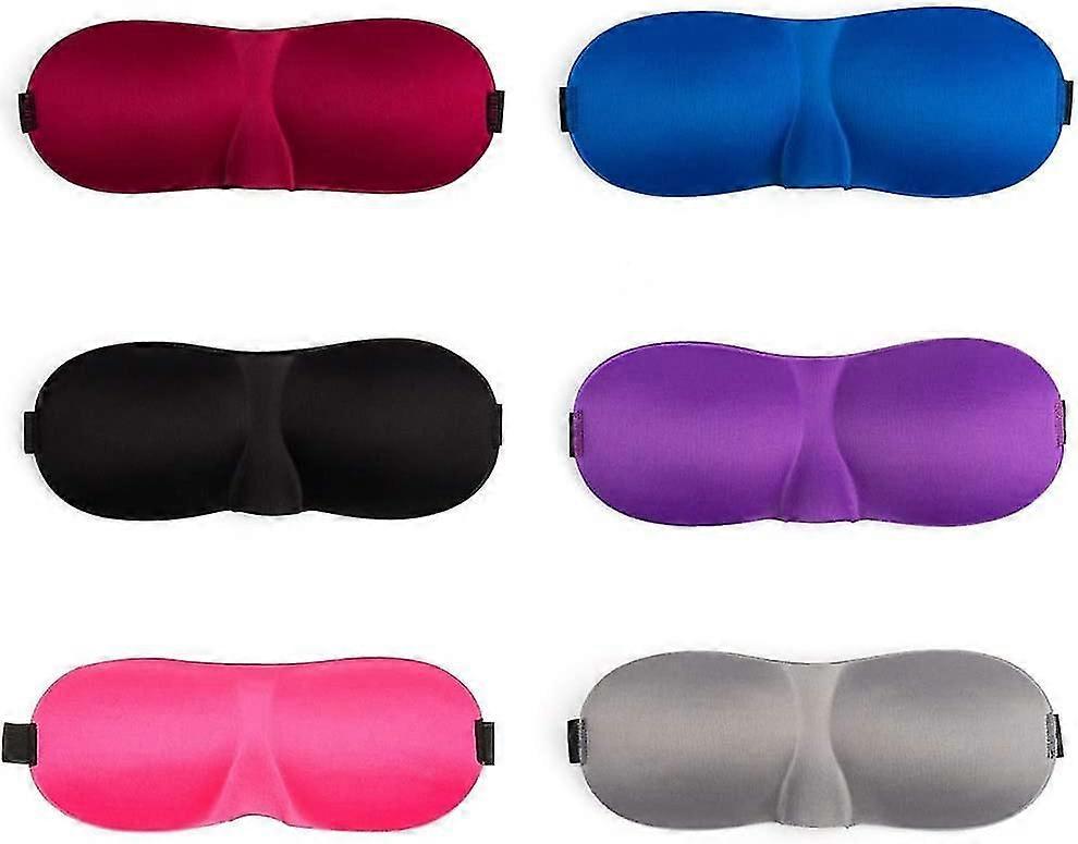 Pack Of 6 3d Sleep Eye Mask With Adjustable Straps