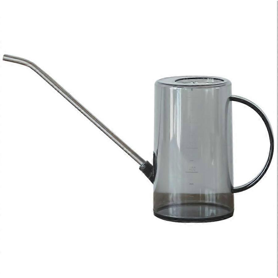 Gardening Watering Can 1L - Transparent Grey with Long Spout