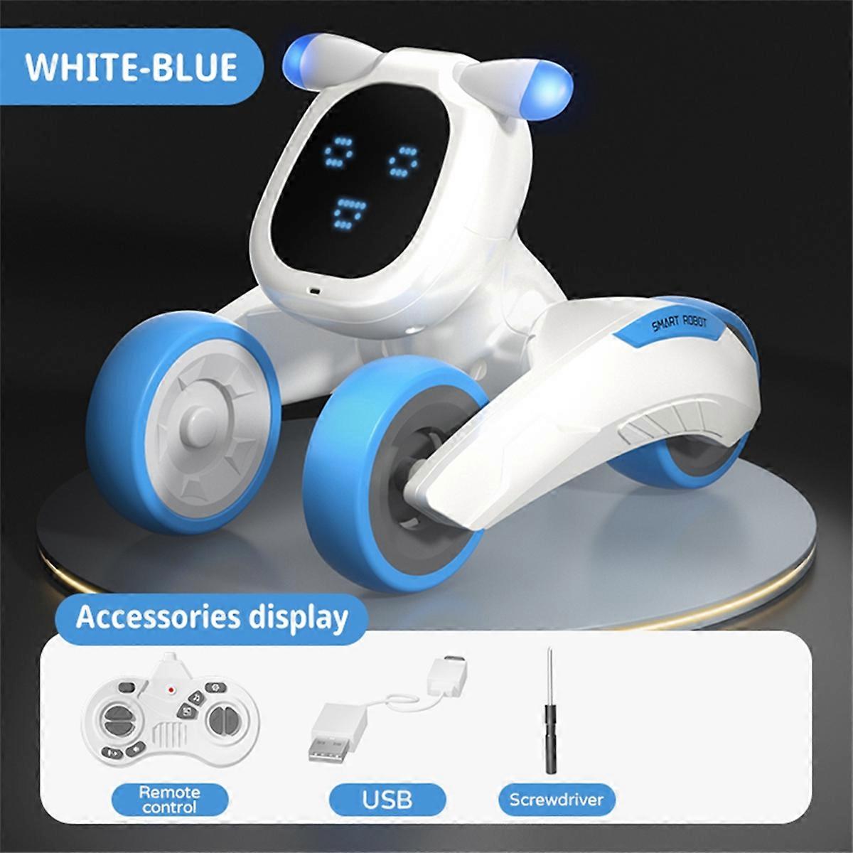 Smart Robot Puppy Dog RC Robot Puppy Dance Interactive Pet Program Robot Dog Voice Control Intelligent Gift for Kids,A