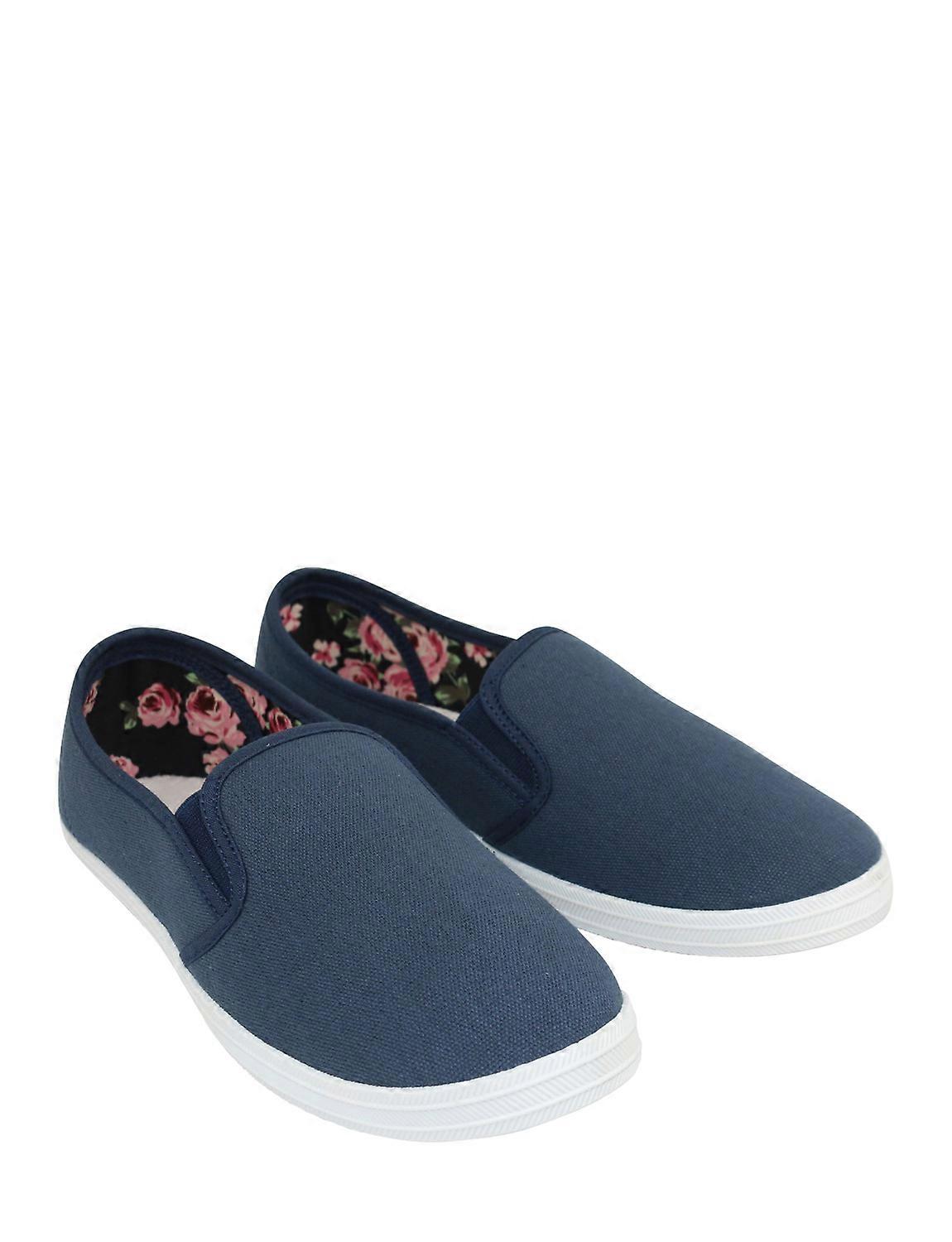 Chums Ladies Dr Keller Stylish Floral Canvas Slip-On Shoes - Main Image