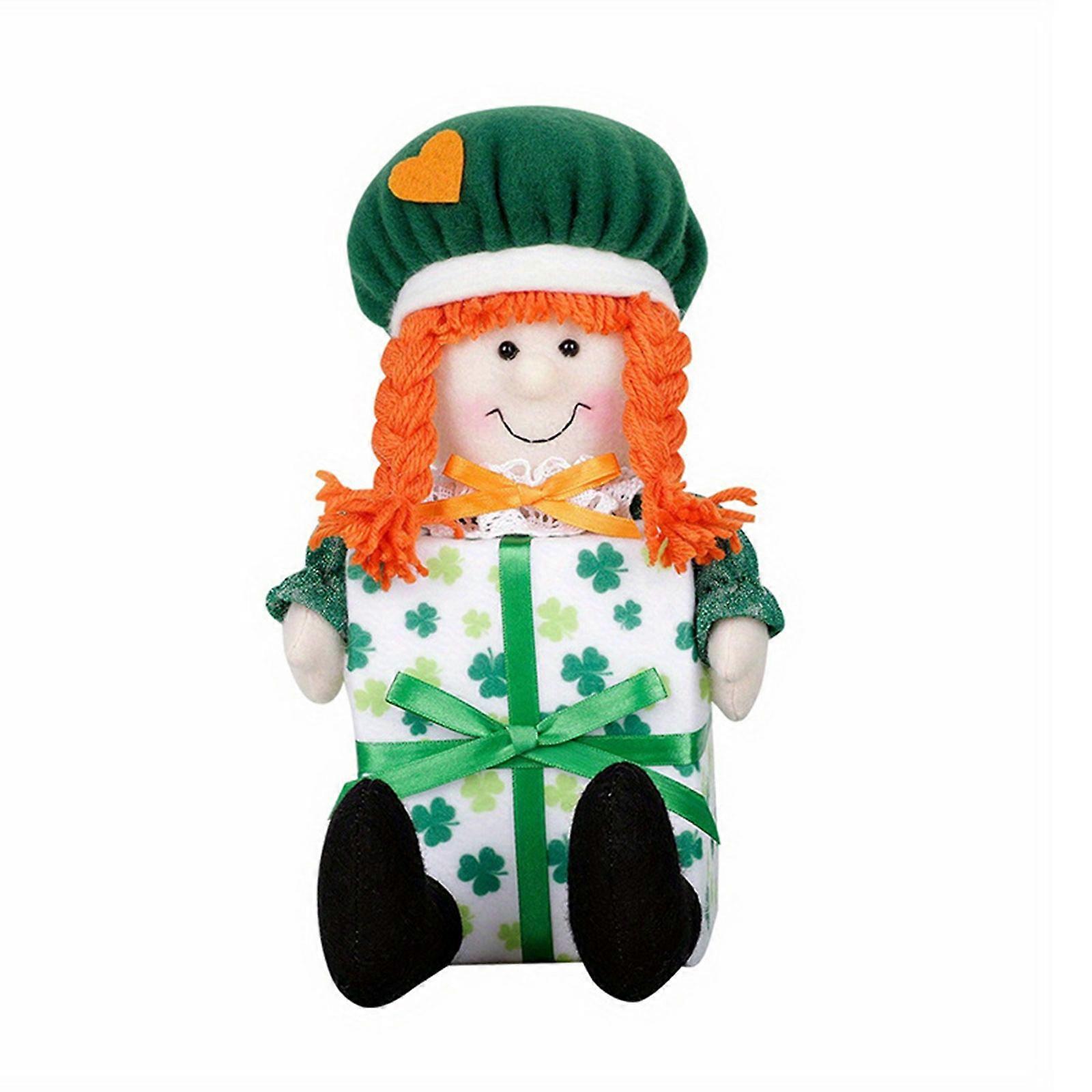 Patricks Day Gnome Plush Decorations Green Irish Leprechaun Tomtes Elves Faceless Doll Dwarfs Figurines Ornaments for Home