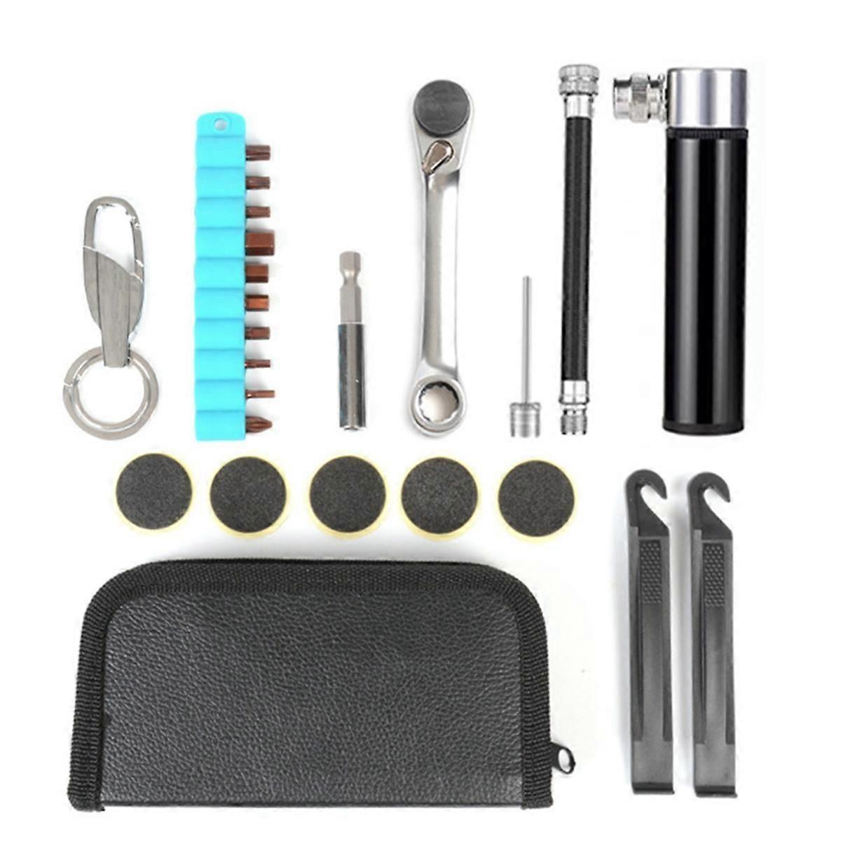 Bicycle Repair Tools Ratchet Socket Wrench Tire Pry Pump Multi-Function Tool Kit Accessories
