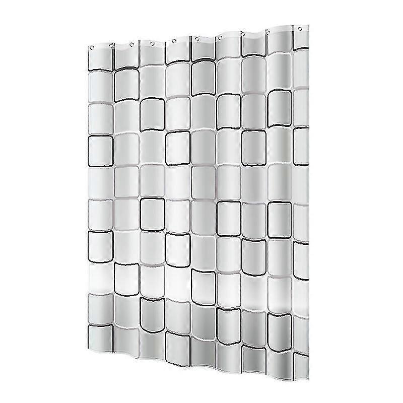 Semi-Sheer Bathroom Curtains with 12 Hooks