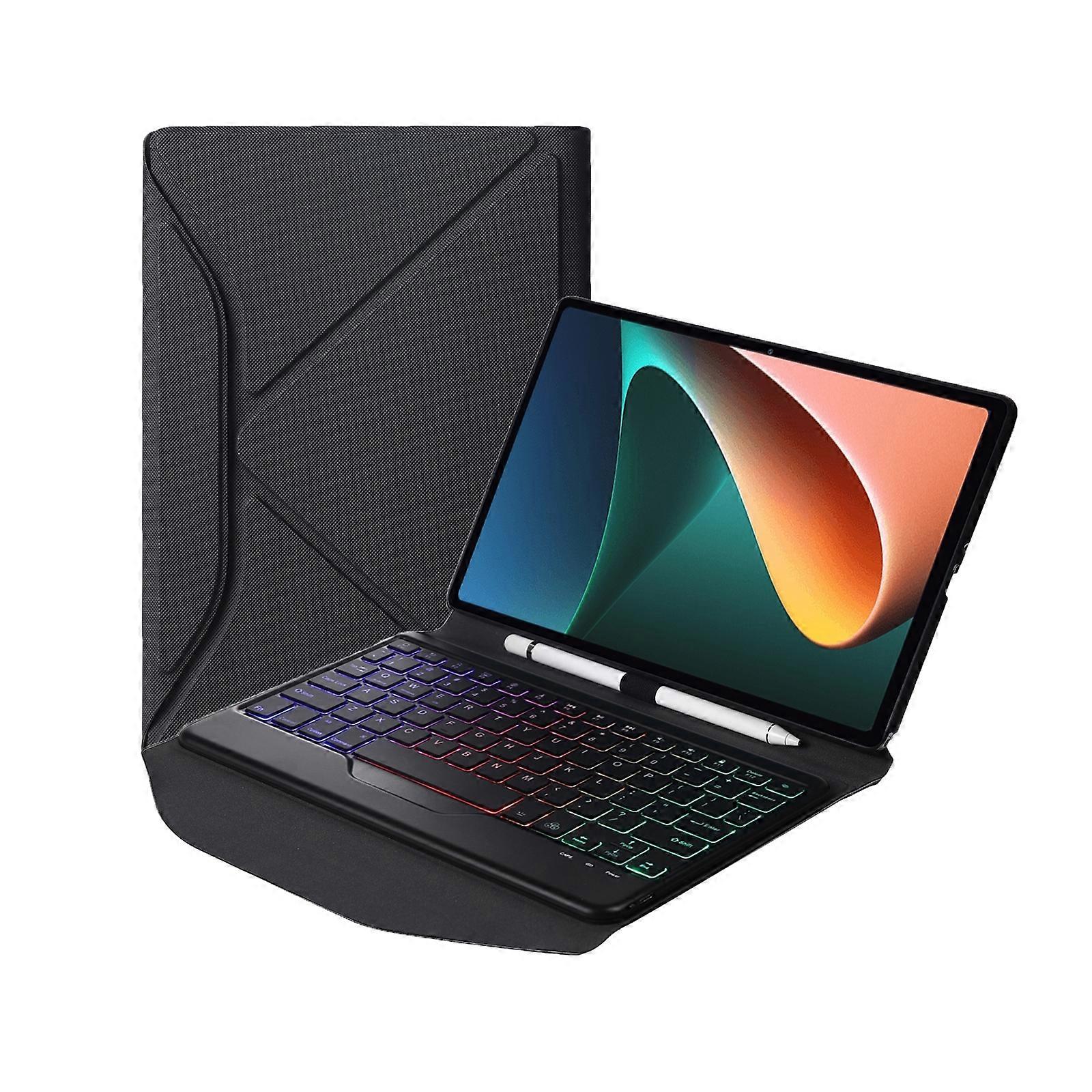 B0N5S Backlight Diamond Texture Bluetooth Keyboard Leather Case with Triangle Back Support For Xiaomi Pad 5 / 5 Pro