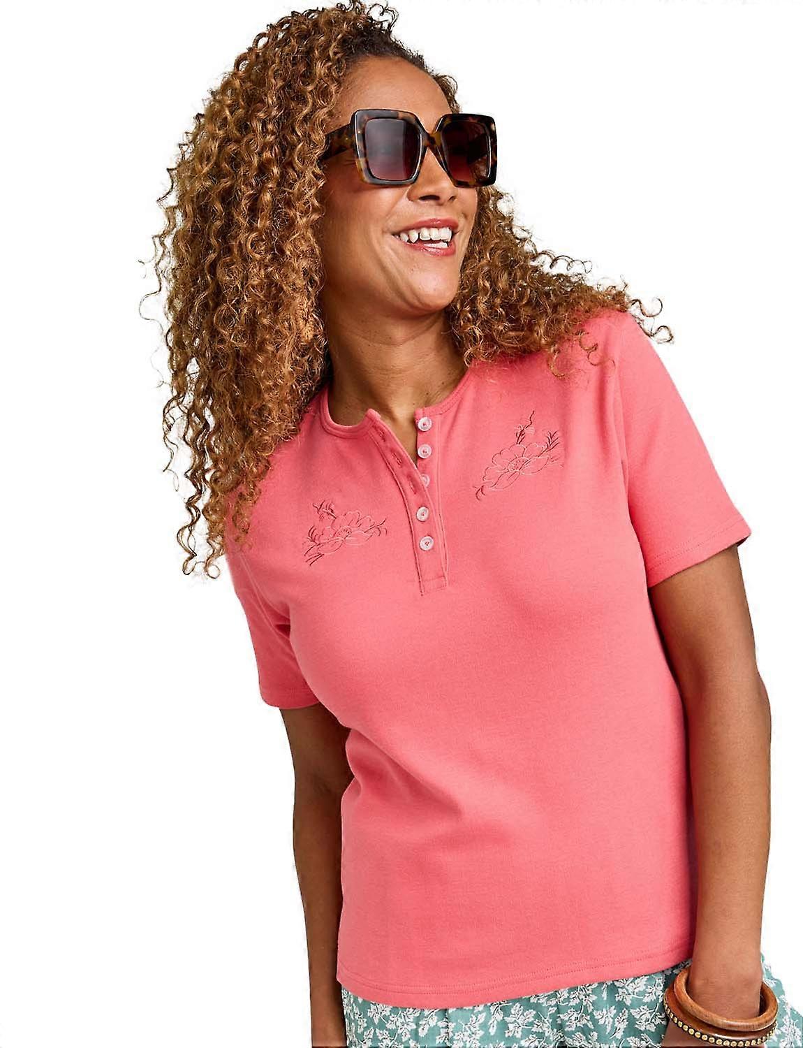 Chums | Ladies | Grandad Top With Embroidery