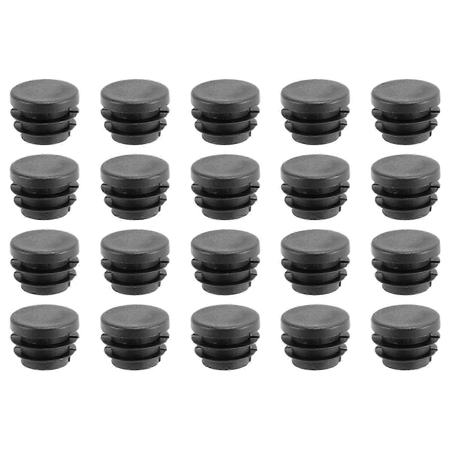 Sourcingmap Blanking End Caps غطاء إدراج أنبوب دائري 19 مم ضياء 20 قطعة أسود