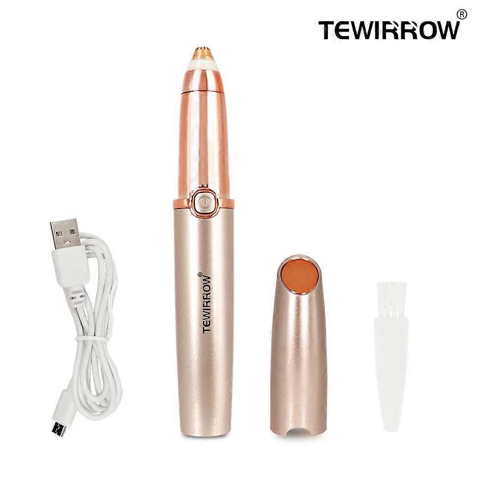 TEWIRROW Electric Eyebrow Trimmer Lipstick Size Mini Shaver Razors Painless Eye Brow Epilator Eyebrow Razor for Women and Men with Light