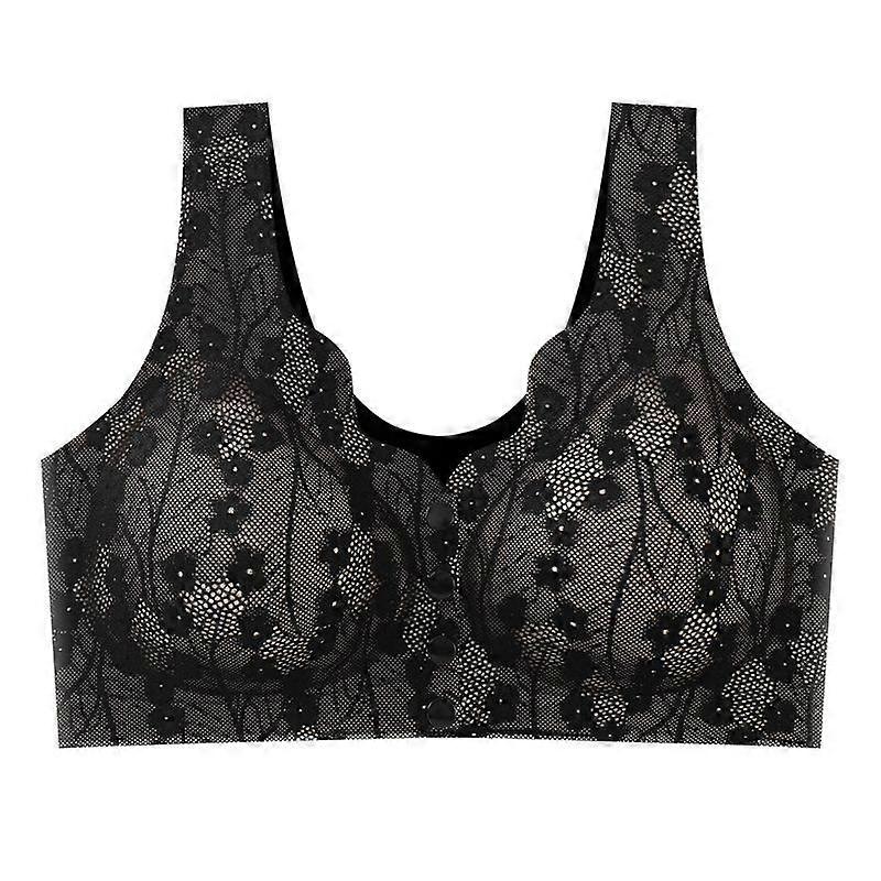 Front Open Button Underwear Vest Style Underwear for Women with No Trace Front Open Button Large Size Bra