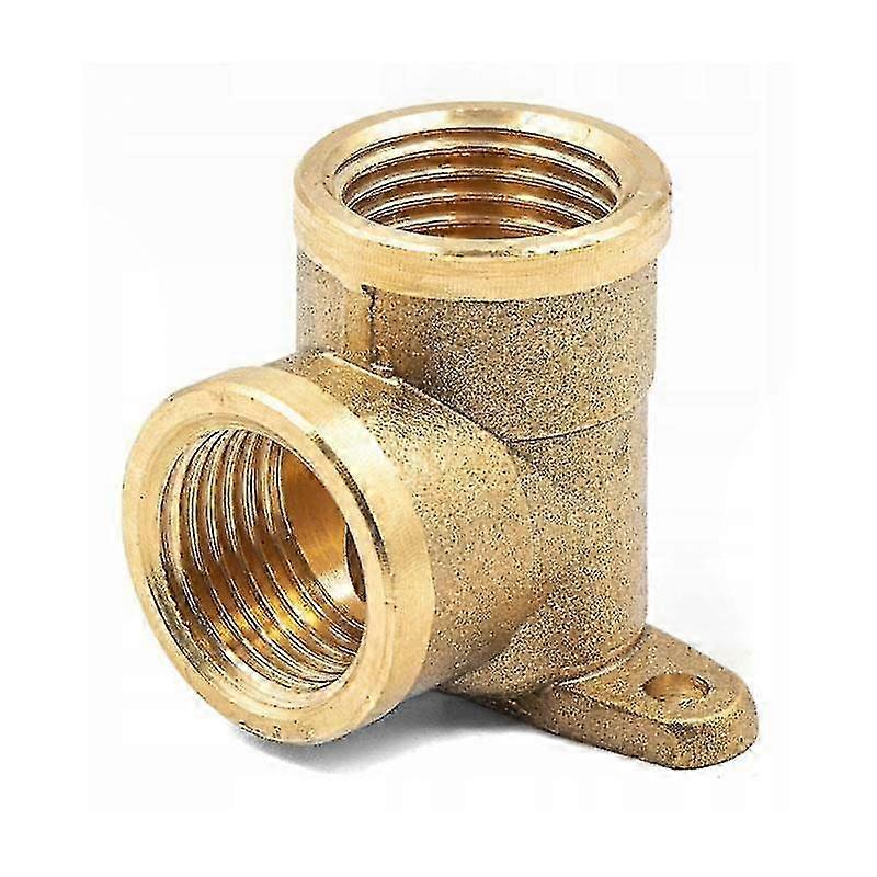 Wall-Mounted Brass Elbow Pipe Fitting - 1/2" Back Plate for Connection