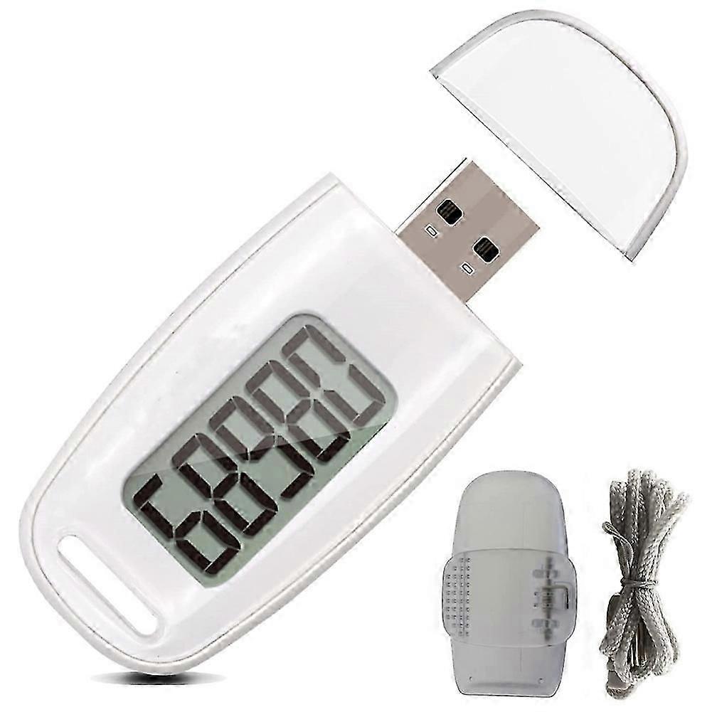 Simple Step Counter,walking 3d Pedometer With Rechargeable Battery,accurate Fitness Tracker,digital Pedometer,white