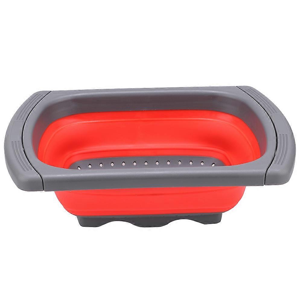 Folding Stretchable Vegetable Fruit Drain Basket Strainer - Collapsible Kitchen Accessory, BPA-Free Plastic, Space-Saving Design