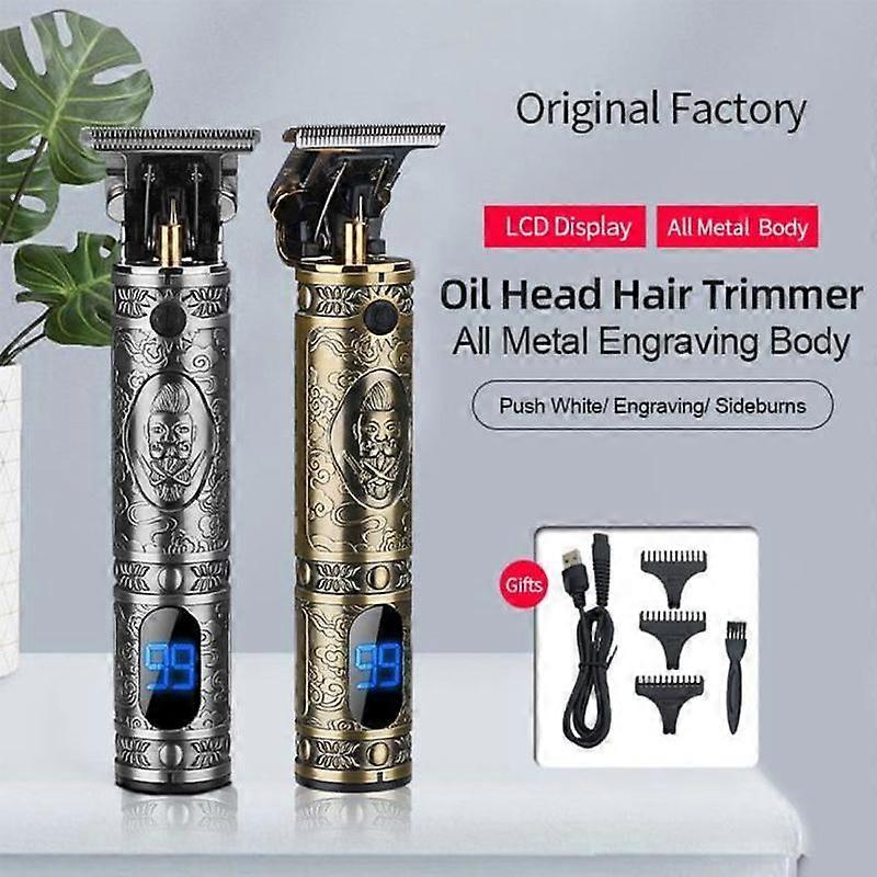 Letouch New LCD Display Hair Clipper Rechargeable Cordless T-Blade Trimmer for Men