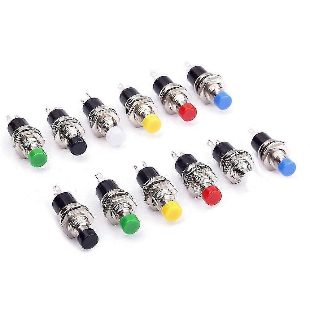 12Pcs 1A 250V AC 2 Pins SPST Momentary Mini Push Button Switch - Normal Open